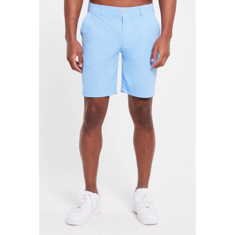 Redvanly Mens Athletic Luxury Golf Shorts Light Blue Size Large NWT